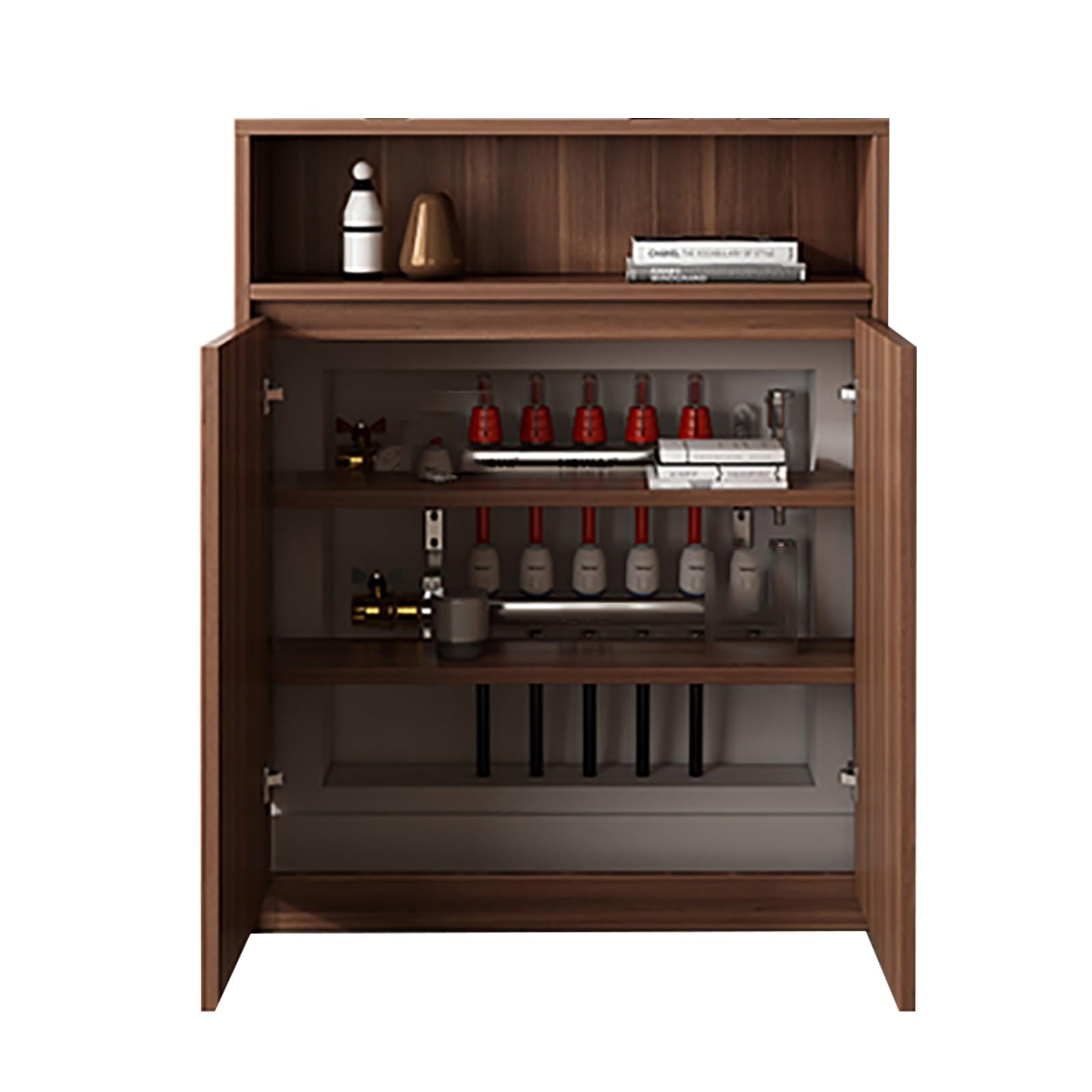 Cache-radiateur bois et meuble étagère d'armoire moderne pour chambre