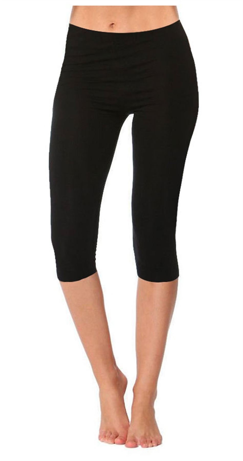 elegance1234 Girl's Cotton Lycra Crop 3/4 Leggings Stretchy for Casual/Sport/Active Quality Leggings (5-6 Years, Black)