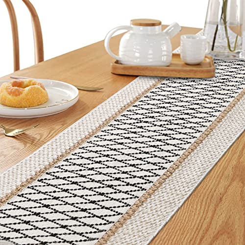 LOMOHOO Macrame Table Runner,Cream Beige Boho Table Runners with Tassels,Hand Woven Cotton Table Runner, Rustic Farmhouse Table Runners for Dining Table Kitchen - Image 4