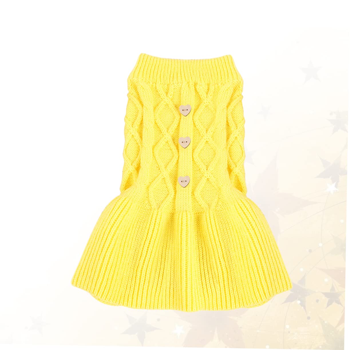 minkissy 3pièces Pull Printemps pour Chiens Et Robe Laine Douce pour Animaux De Compagnie Vêtement Confortable Et Élégant Jaune XXS