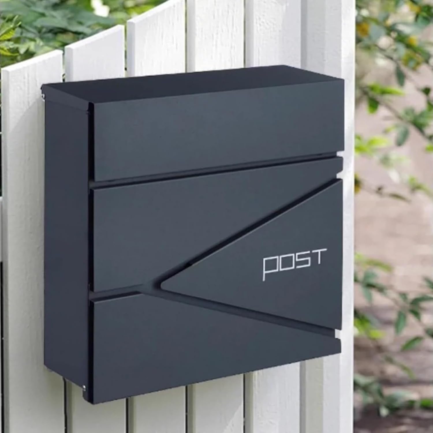 Mailboxes for Outside, Mailbox, Metal Mailbox, Wall Mount Mailboxes, Residential Mailboxes, Door Mailbox, Lockable Mailboxes with Keys, House Mailbox with Newspaper Holder(Black,Small)