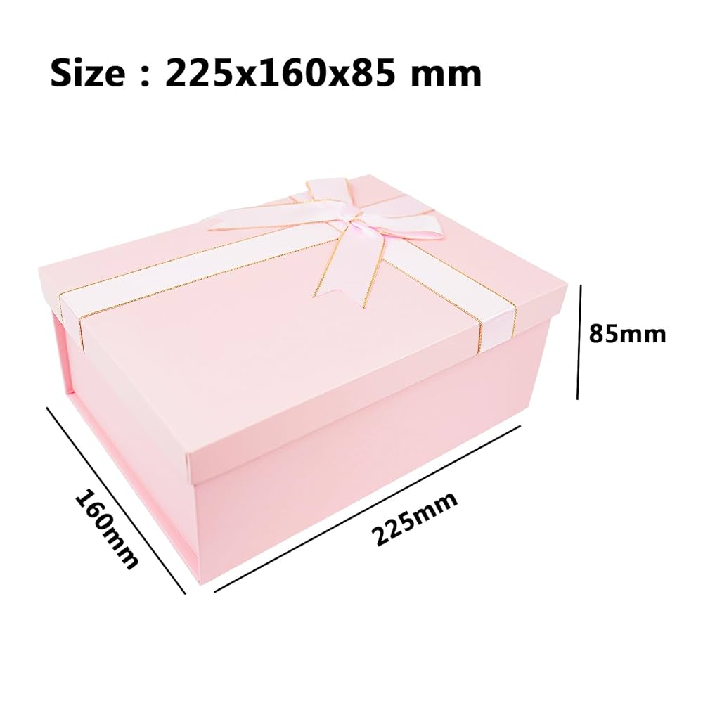Boîte Cadeau Blanche 225x160x85 Mm Avec Ruban Papillon - Carton Luxe Pliable Pour Cadeaux