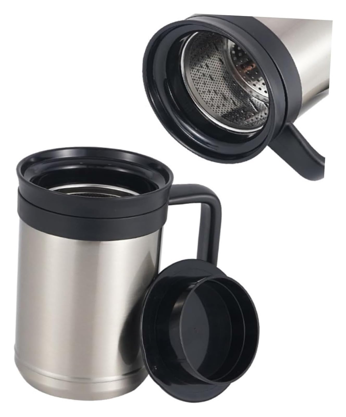 Taza Infusor De Té Taza De Té Vasos De Café Taza De Agua Al Vacío De Doble Pared Taza De Café Al Vacío Taza Térmica Tazas De Vacío Taza Taza De Té Con Colador Y Tapa Filtro De Taza De Doble Capa Taza