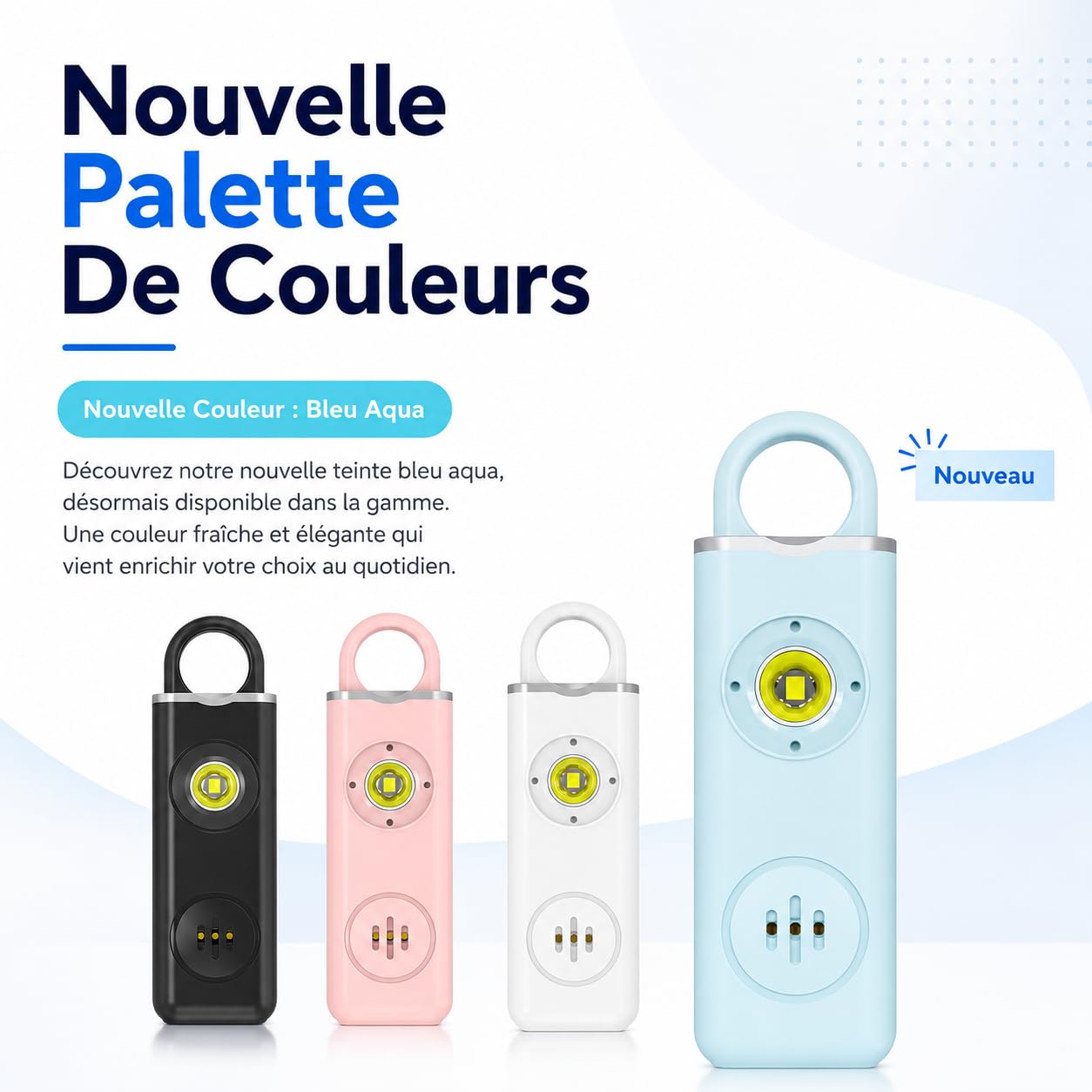 Version Améliorée Vigipulse Alarme De Poche 2026, Porte Clef Alarme Anti Agression avec Sirène Puissante Et Lumière LED, Sécurité Portable pour Femmes Hommes Enfants Personnes Âgées (Rose)