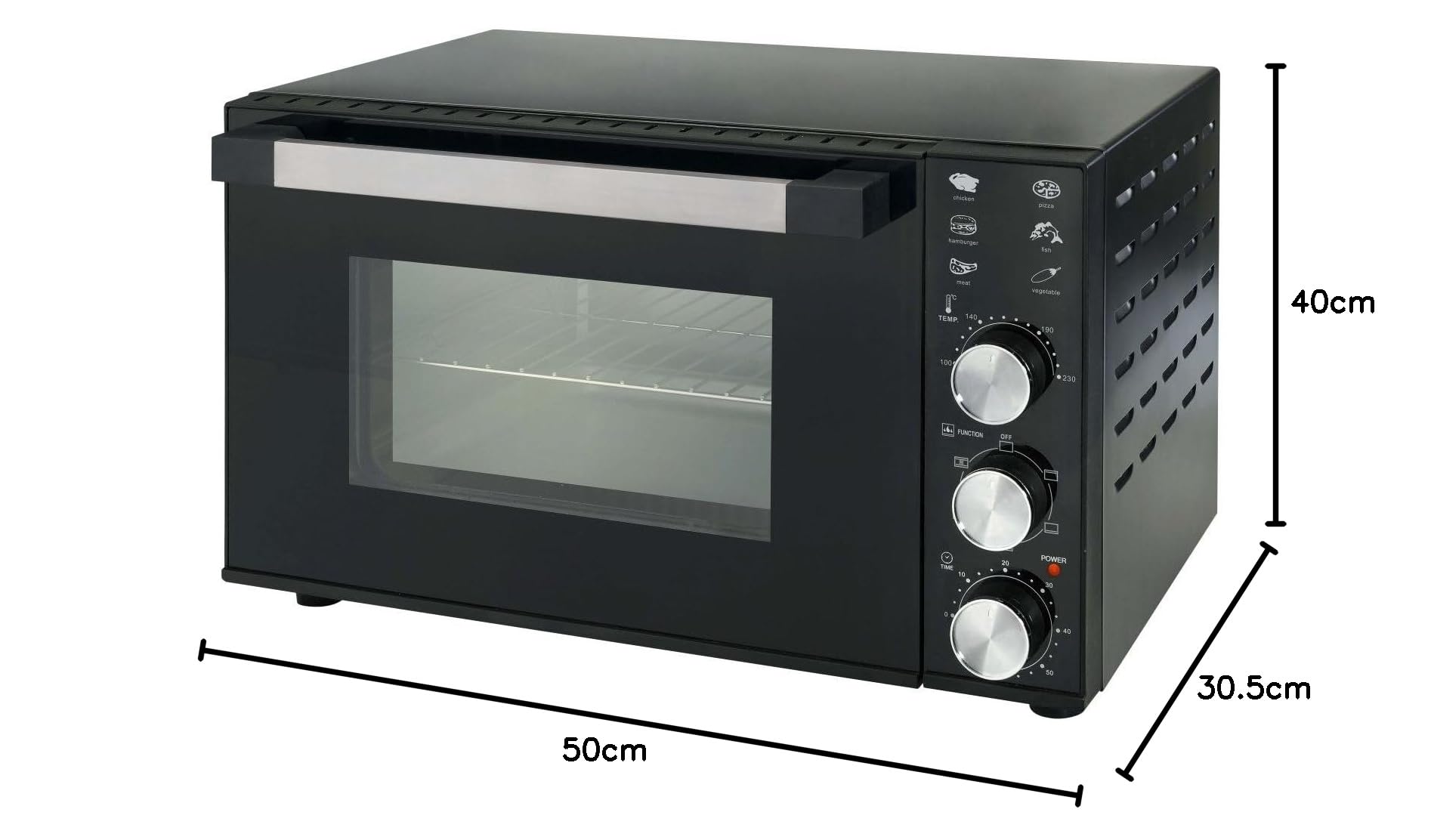 DCG MBN35 - Fornetto Elettrico 35 Litri 1800W, Multiforno Ventilato 6 Funzioni, Timer 60 Minuti, Temperatura 100-230°C con Porta Doppio Vetro - Nuova Certificazione A13