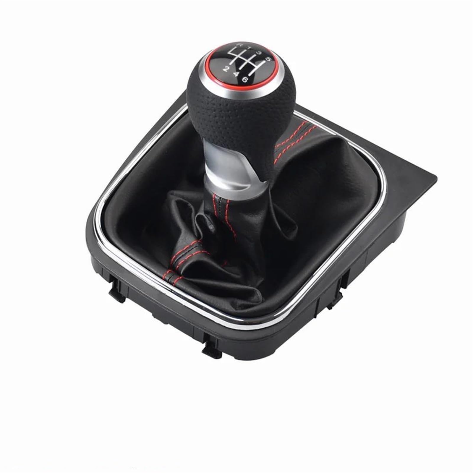 Cavinbdz Red 5 Speed For Ibiza 6J For Seat For Leon Mk1 Manual Gear Shift Knob With Gaiter Boot Cover 5 6 Speed Gear Shift Knob(Red 5 Speed)