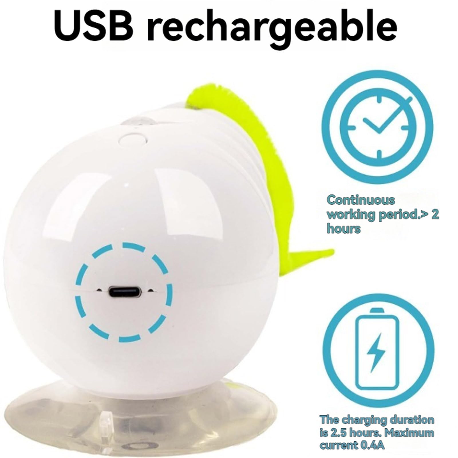 Wuselwurm Katzenspielzeug, Smart Motion Katzenspielzeug Mit Wurmdesign, Intelligent Electric Interactive Cat Toy, Type-C Rechargeable Cat Toy with Feather, Relieves Anxiety (*1 Set)