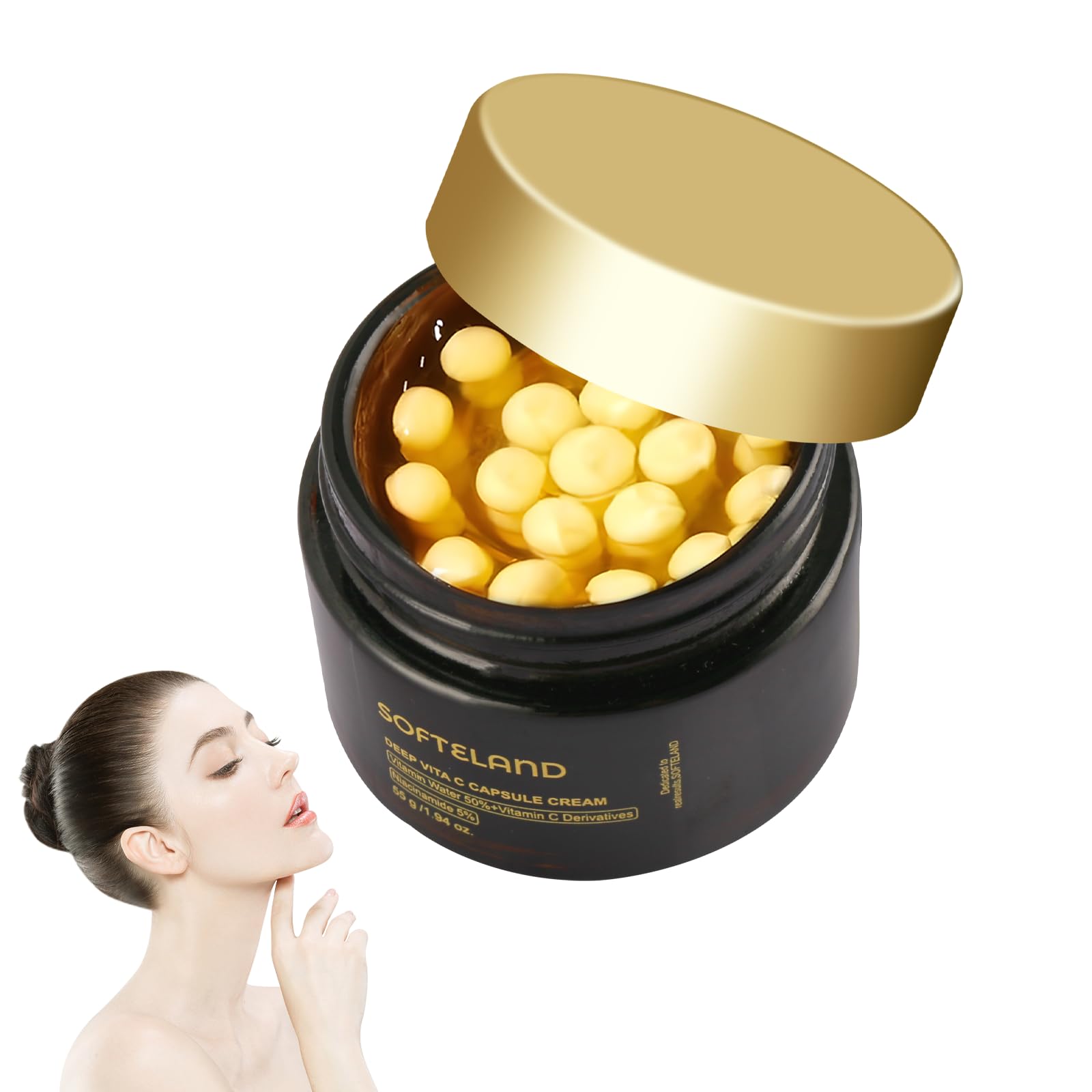 Deep Vita C Capsule Cream, Anti-Aging Wrinkles Face Moisturizer Capsule Creams, Golden Capsule Cream，Moisturizing anti-wrinkle Vitamin C Lotion for Instant Glow