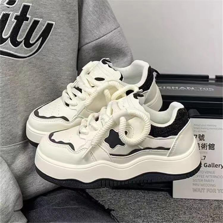 Star Shoes Women Walking Y2K Star Platform Sneakers Low Top Lace-Up Cute Chunky Aesthetic Walking Shoes3