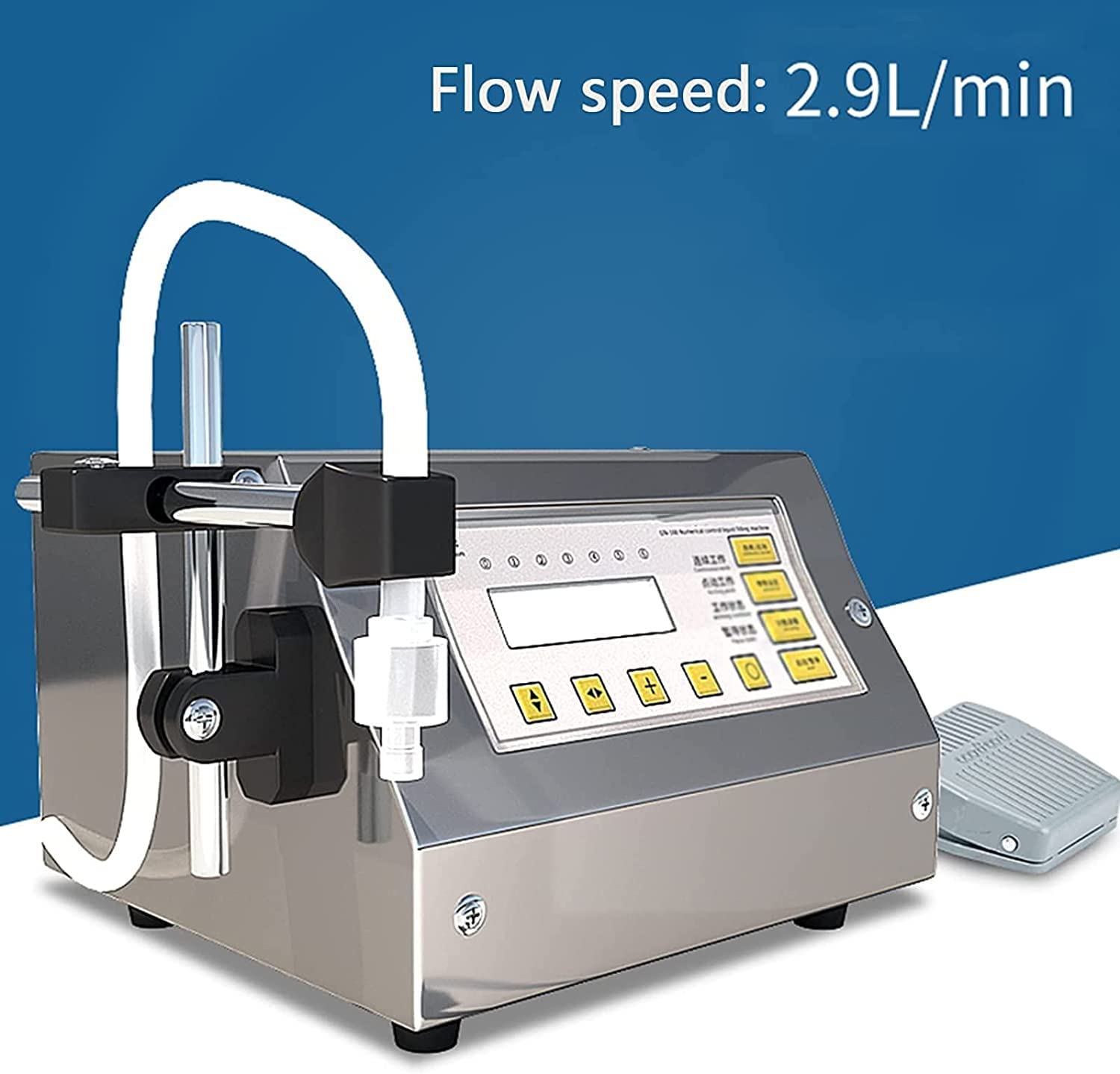 Riempitrice Automatica di liquidi, imbottigliatrice, velocità 2,9 l/min, for Miele, Acqua, Bevande, Carburante, aceto, Olio, Cosmetici