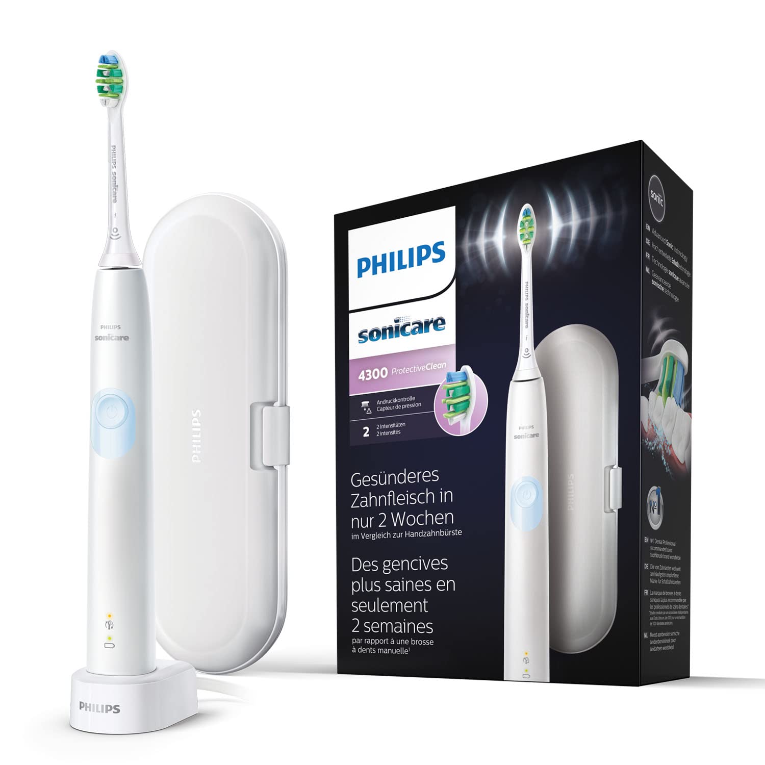 Philips 4300 series HX6803/64 spazzolino elettrico Adulto Spazzolino elettrico sonico Bianco