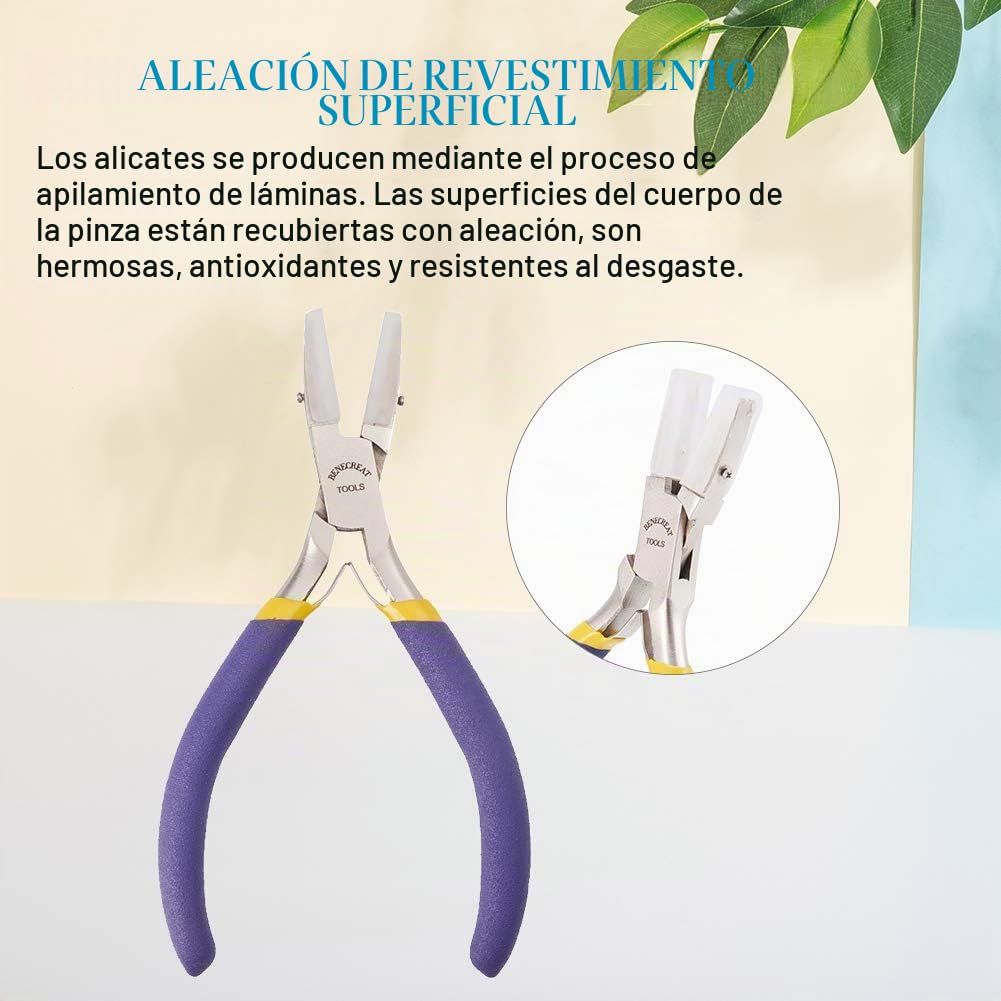 BENECREAT 3 Piezas Alicates para Joyería, 6 en 1 Alicate para Hacer Bucles, Alicates Dobles para Joyería de Nailon y Alicate con Punta de Cadena para Fabricación de Bisutería