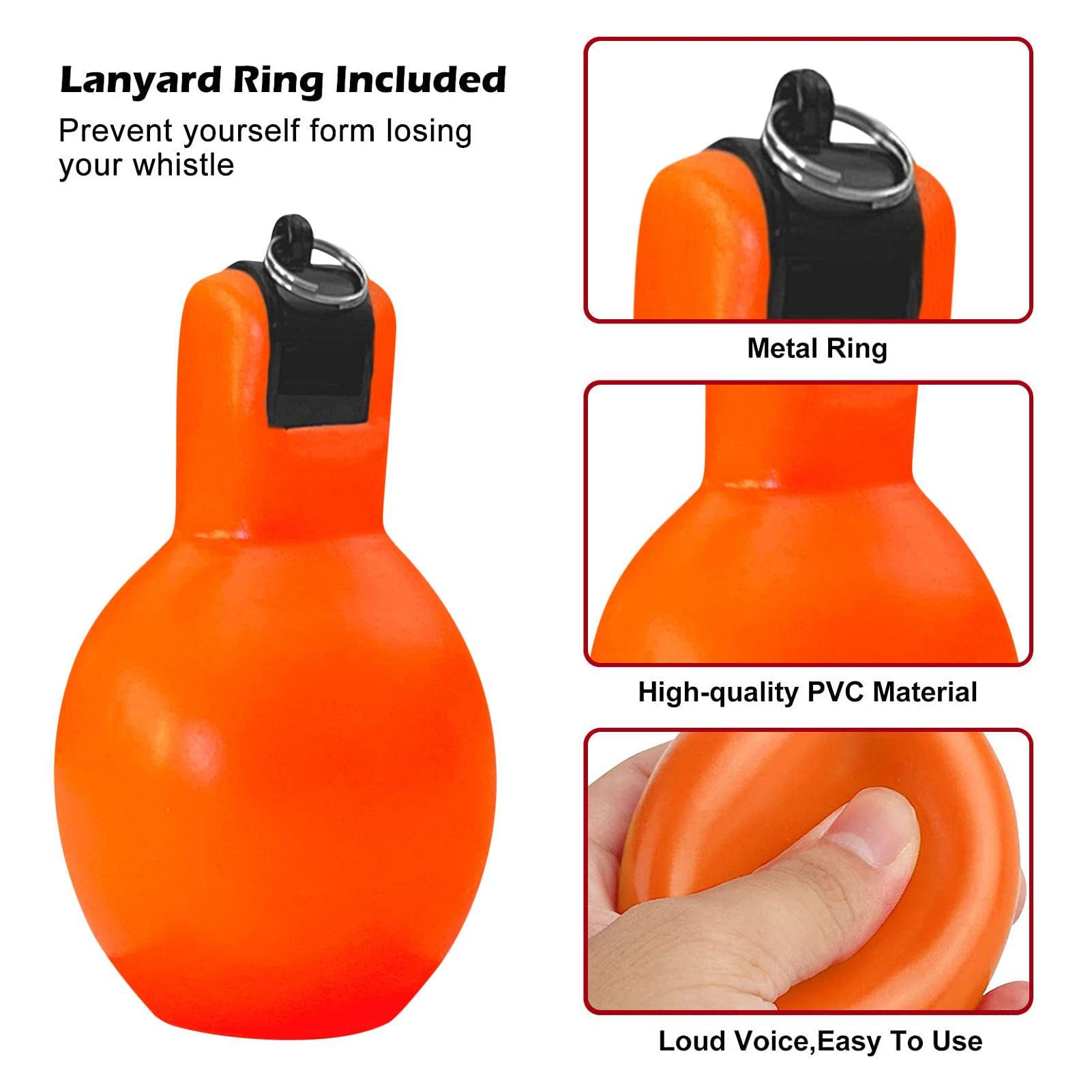 Sifflet à Presser Hygiénique Avec Cordon – 12,8 Cm, Son Fort – Pour Arbitres, Profs, Dresseurs – Rouge/Bleu