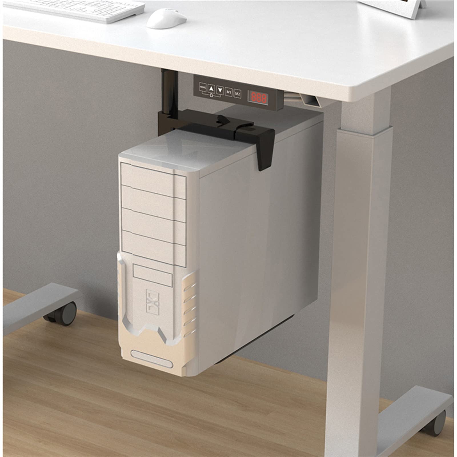 supporto per torre di computer Supporto CPU sotto scrivania - universale for custodia PC regolabile(Pick Black)
