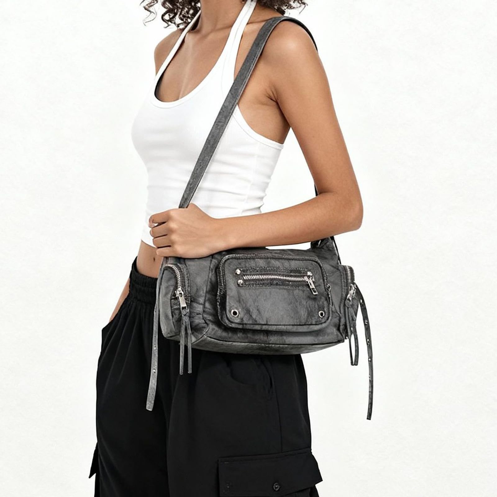 Borsa a tracolla da donna in pelle borse a tracolla borse multiple borse hobos borse con tracolla regolabile tasche multiple