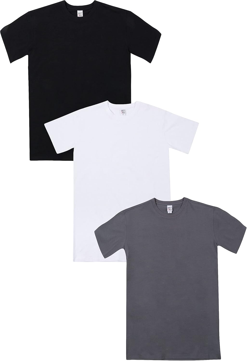 Have It Tall Men's Premium Ringspun Cotton T Shirt 3-Pack