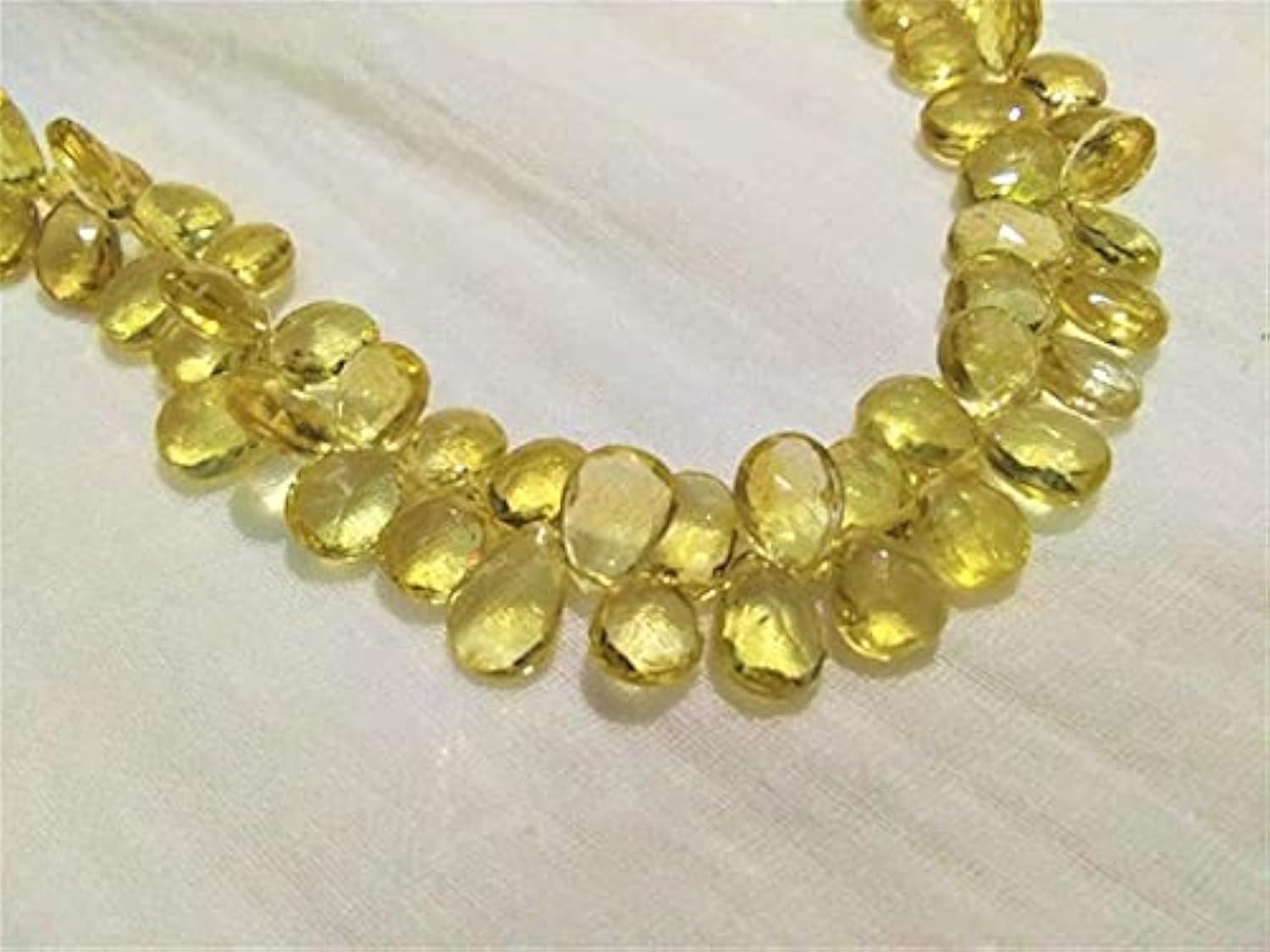 Citrine perles naturelles poire pour fabriquer un collier d'été ensoleillé