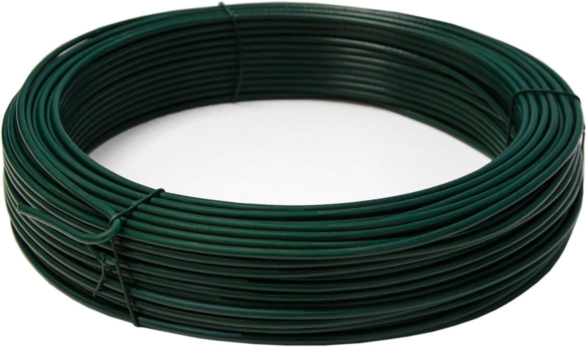 Niederberg Metall 70m Metal Wire Coated with Plastic Ø3,8mm Cable roll Covered with PVC | Green