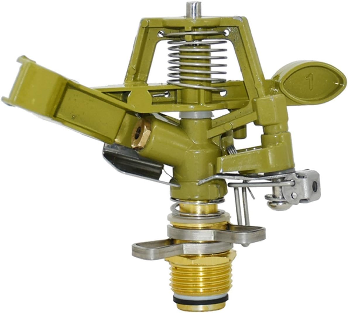 Gardening Watering System Tools 1/2 3/4 Inch Metal Pulse Sprinkler 360 Degree Rocker Arm Rotating Lawn Watering Sprinkler, Used for Garden Irrigation System 1pc (Color : 1I2)