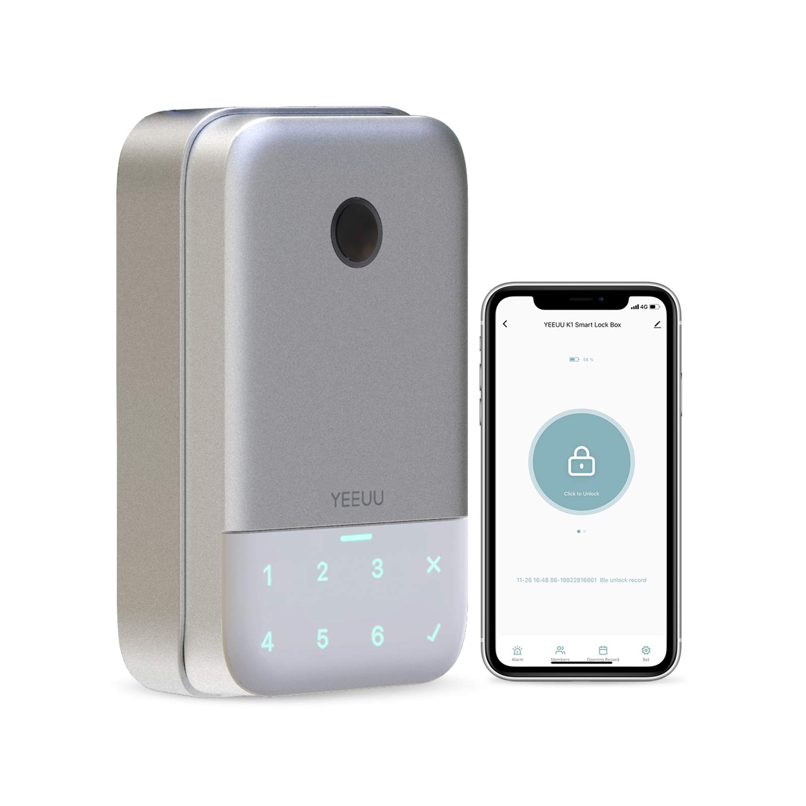 Buy YEEUU Smart Keybox Lock with Fingerprint Passcode and Management