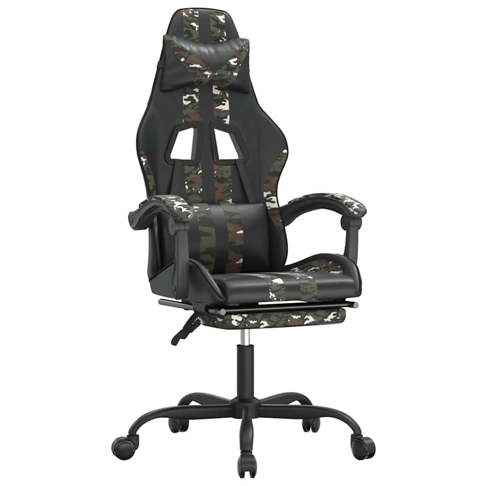 Gamingstuhl mit Fußstütze, Kunstleder, Camouflage, verstellbar