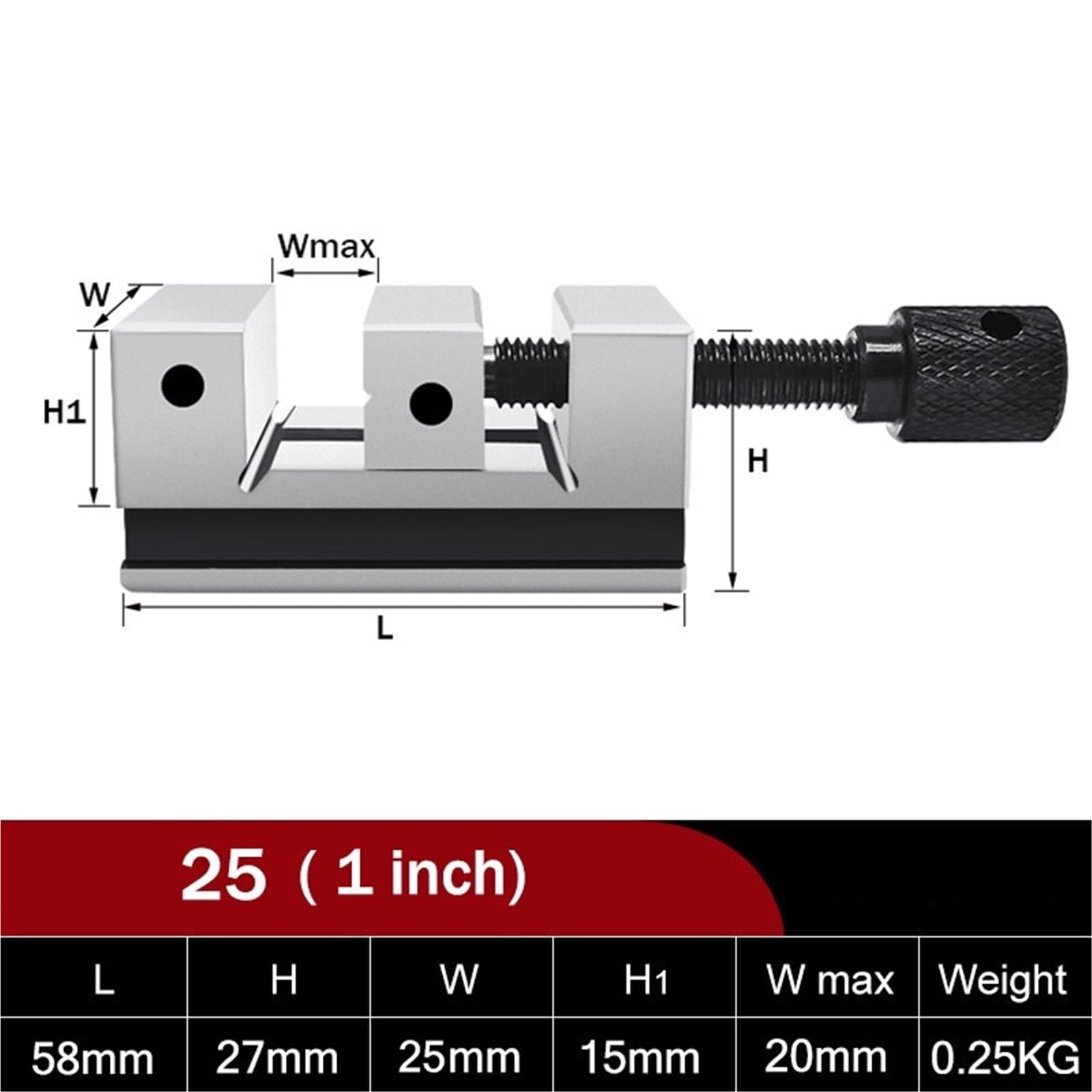 Morsa ad angolo retto da 1,3/1,5 pollici, pinza for rettificatrice, morsa for fresatrice, macchina for elettroerosione a tuffo Per trapano da banco(25-1inch)