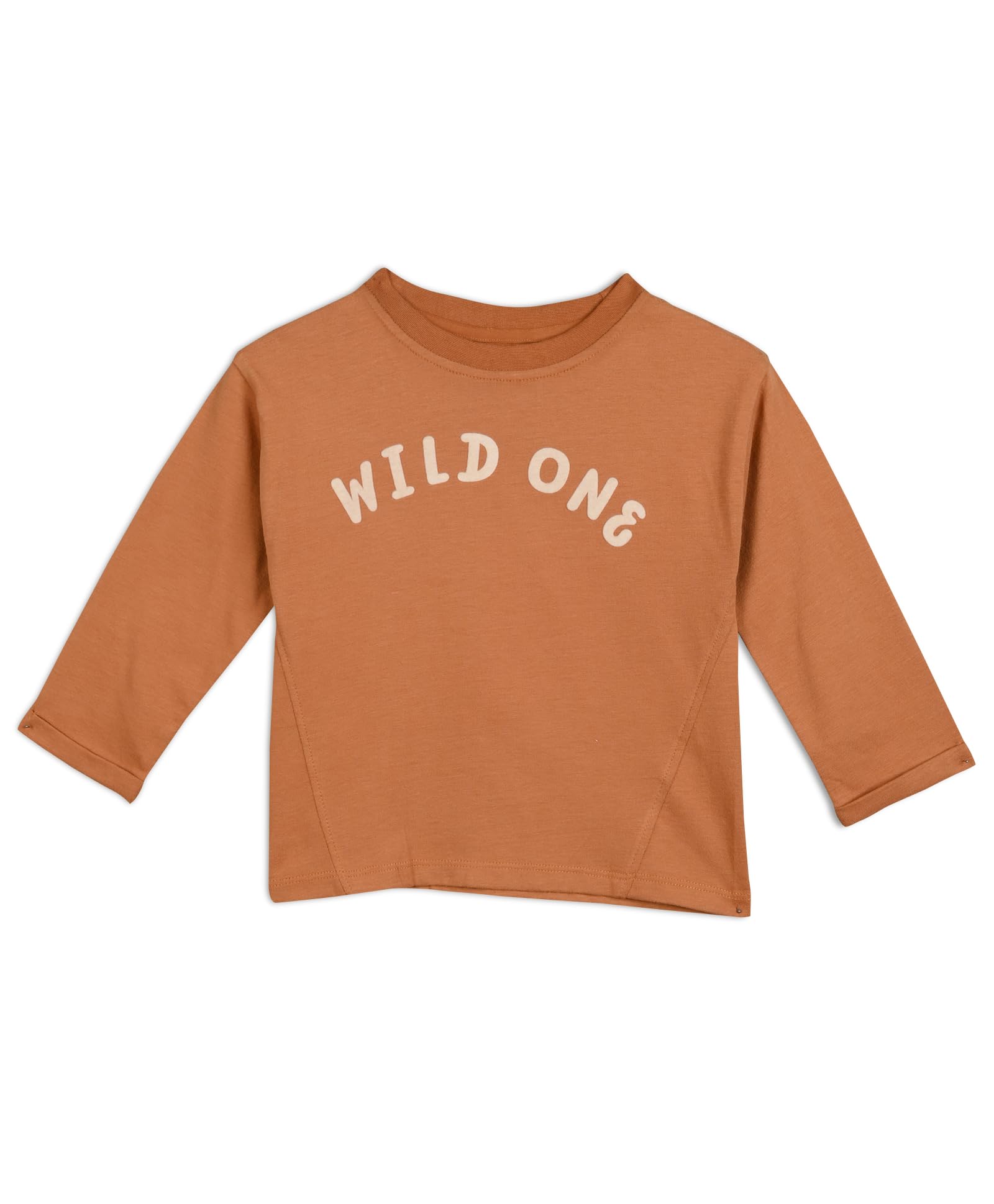 MINI CUDDLES Baby Unisex Graphic Printed Top, Brown (9-12M)