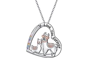 Sterling Silver Llama Mother Child Necklace