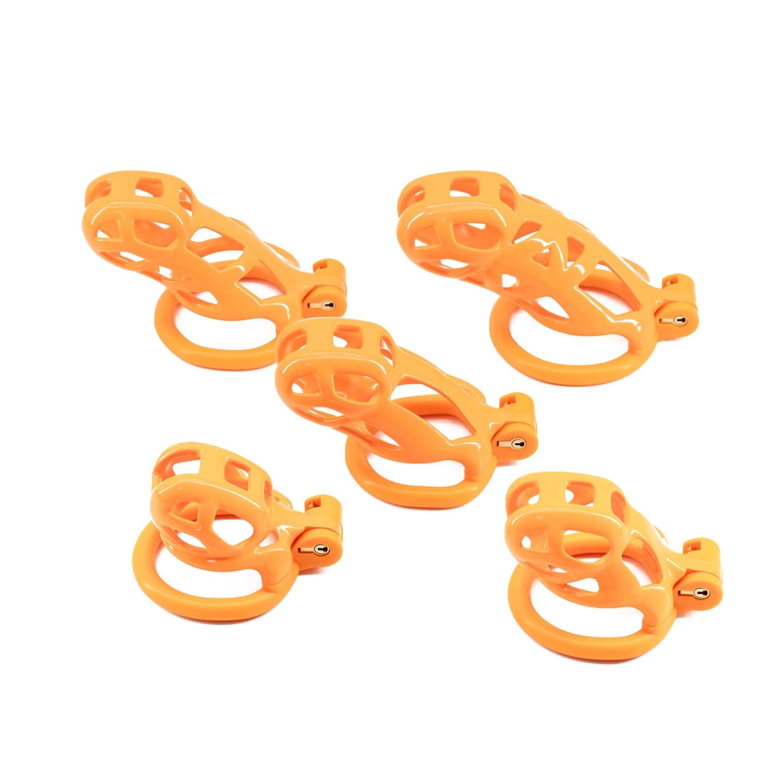 Hdynasty Gabbia compatta Arancione Lucida per l'allenamento della Forza per Uomini con 4 Anelli curvi (42mm/45mm/48mm/52mm)