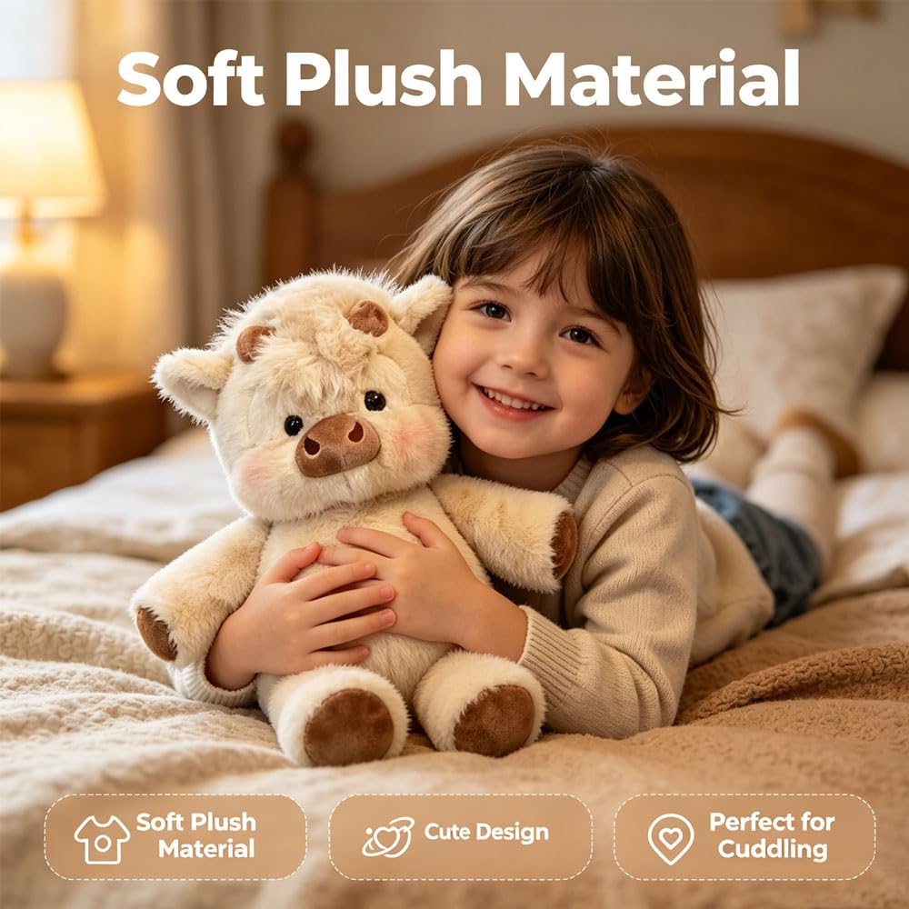 45cm Peluche Di Cinghiale，Peluche Che Corre, Peluch Mucca, Vitello Che Corre Morbido Giocattolo,Bambola Da Collezione，A Forma Di Pecora In Cartone Peluch Animato， regalo per ragazzi, ragazze, bambini