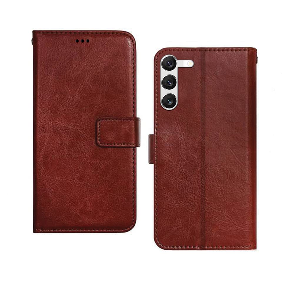Pinaaki Enterprises Samsung Galaxy S22 Flip Case | Premium Leather Finish Flip Cover | with Card Pockets | Wallet Stand |Complete Protection Flip Cover for Samsung Galaxy S22 - Brown (B09WN866QZ) Amazon Price History, Amazon Price Tracker