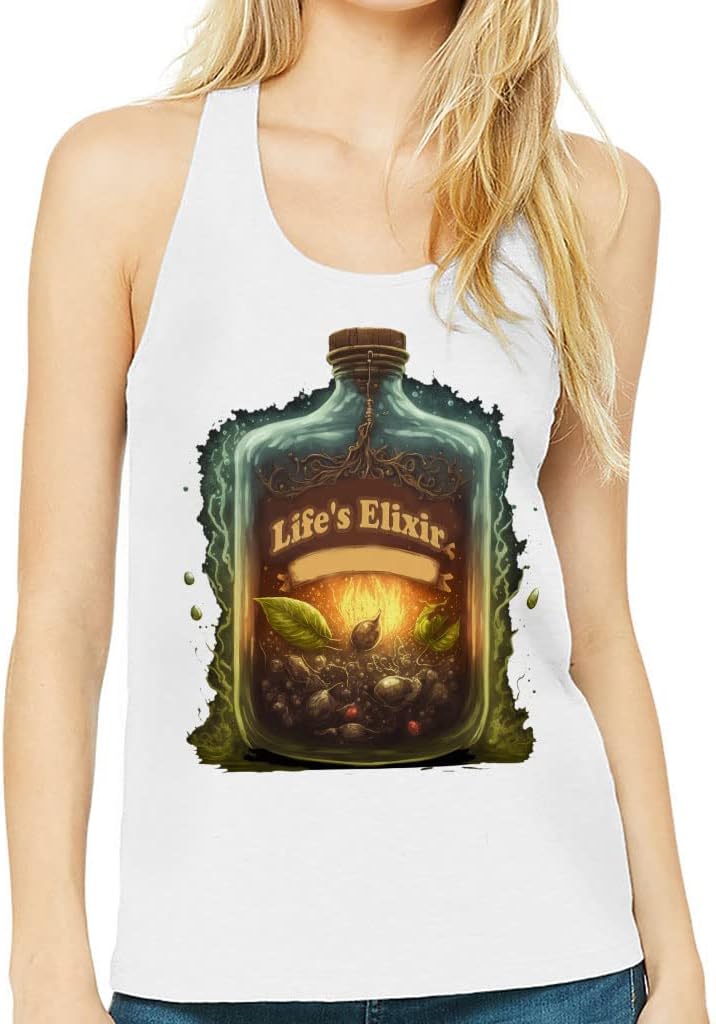 Life's Elixir Women's Racerback Tank - Bright Tank Top - Beautiful Workout Tank