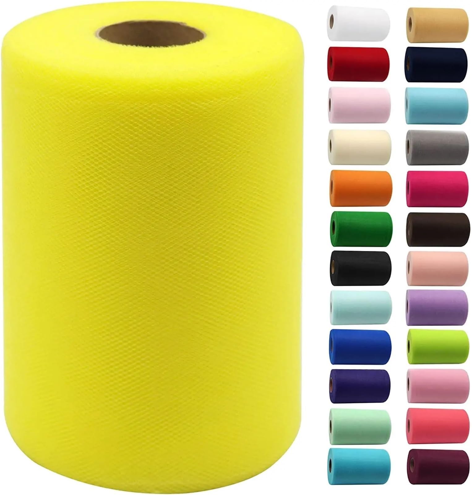 Tulle Fabric Roll White Tulle Fabric 15cm by 200 YD Spool Ribbon for DIY Wedding Decorations Craft Supplies(Color20)