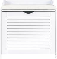 Vista 10 de Household Essentials Asiento de gabinete de canasta de carga individual, color blanco