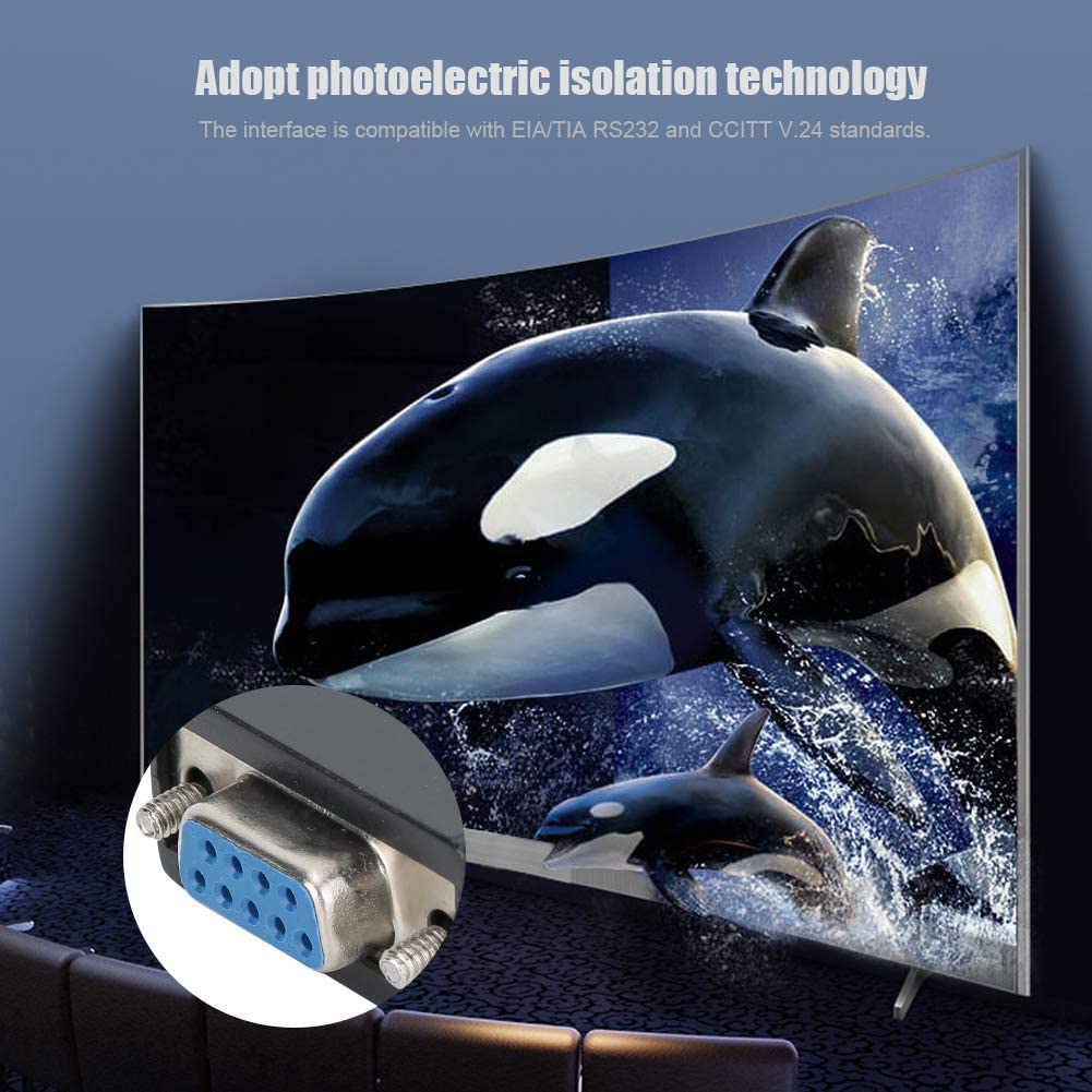 Diyeeni Isolateur électrique Optique RS232 à RS232 pour Port série DB9 Adaptateur d'interface isolé RS232