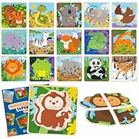 BONNYCO Pack 16 Puzzle Madera de 4 Piezas para Regalos