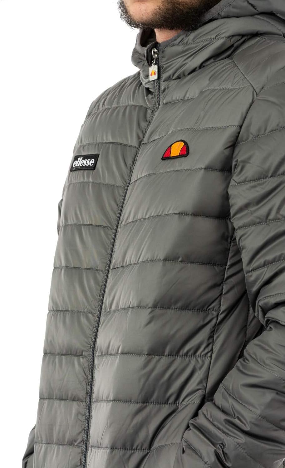 ellesse Lombardy Padded Jacket in Dark Grey XS