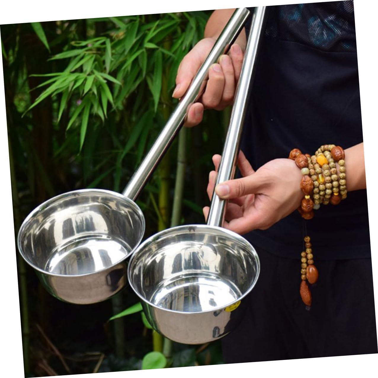 Stainless Steel Water Scoop Long Handle Thickened Water Ladle Household Kitchen Soup Spoon for Cooking and Serving