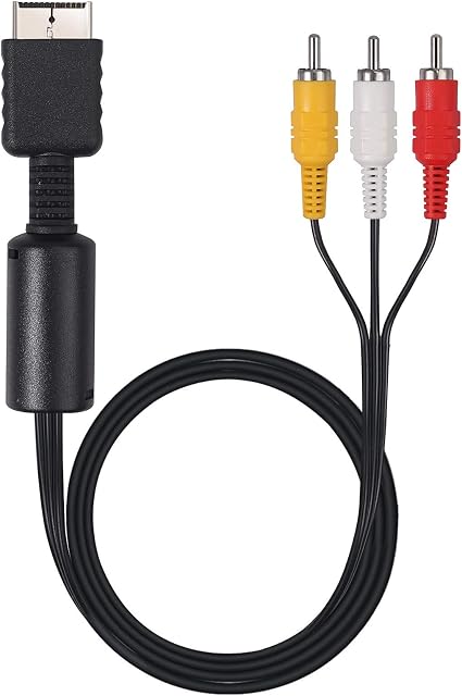 LiNKFOR 1.8m/ 6ft AV Cable for PS1 PS2 PS3 Durable Copper PS to Composite RCA Cable PlayStation 1 2 3 to AV Cable