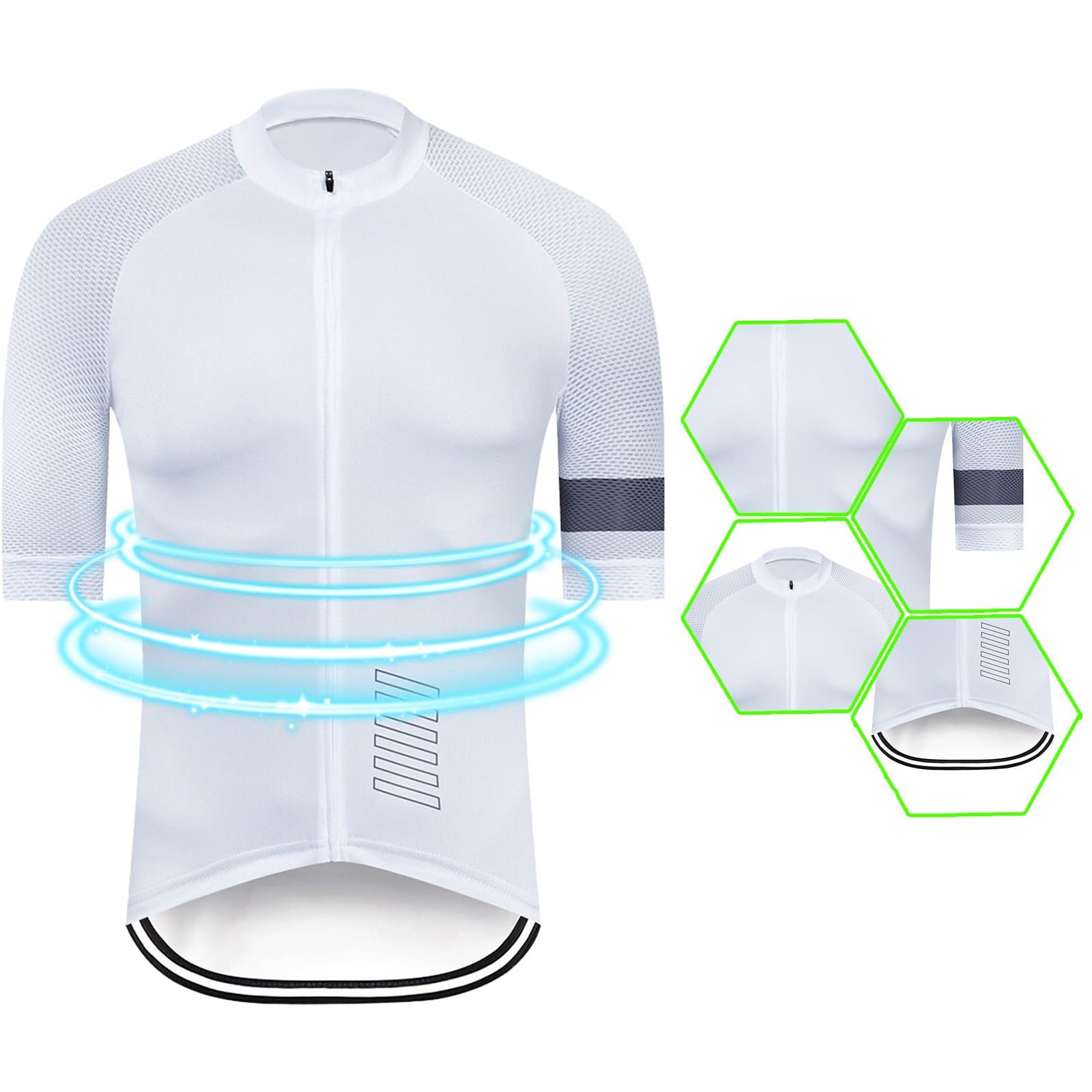 Radtrikot Herren Kurzarm Sommer MTB Fahrradtrikot Short Atmungsaktive Fahrrad Shirt Elastische Schnell Trocknen Rennrad Trikot
