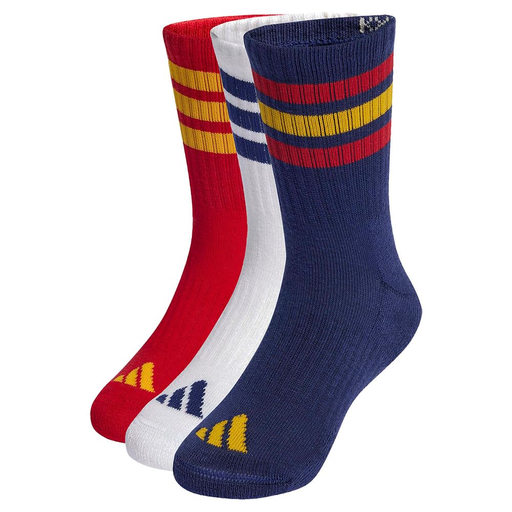 adidas Unisex Kids' Pack de 3 pares de calcetines clásicos 3-Stripes con amortiguación para niños