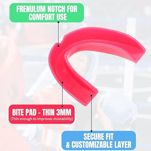 Miniatura 3 de Kathfly 50 piezas de protectores bucales de fútbol, piezas de protección deportiva a granel, férulas atléticas de silicona, accesorios de fútbol,