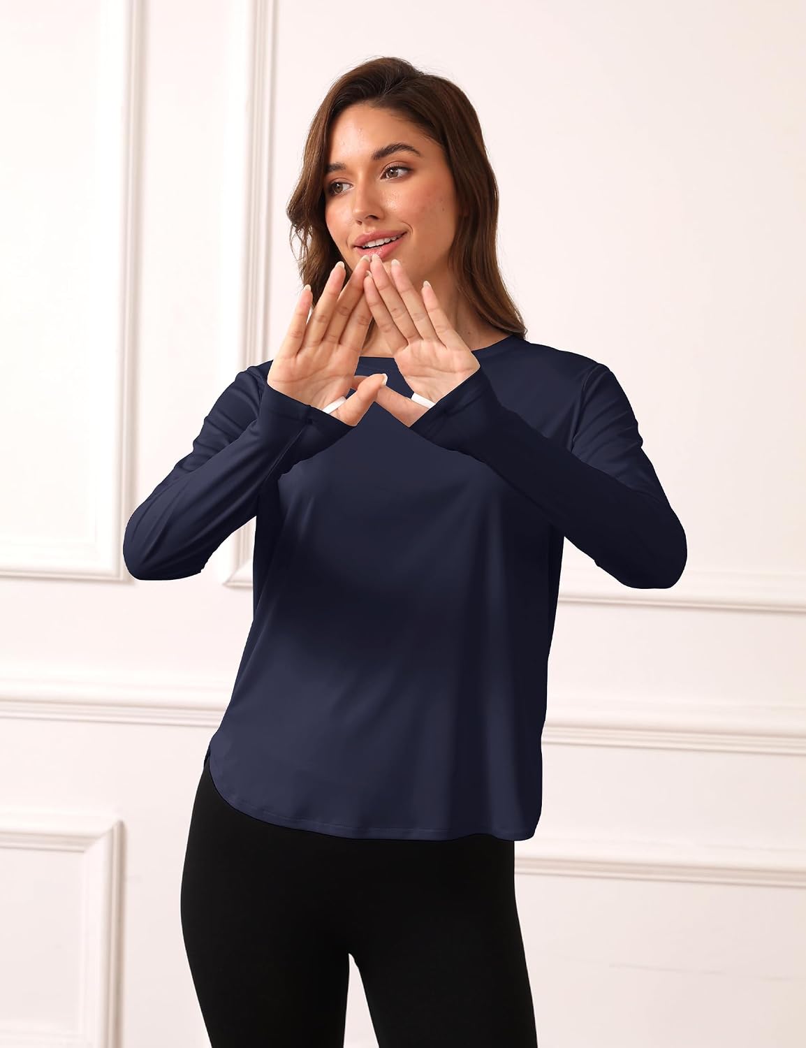 Women's Sun Shirts UPF 50+ Protection Shirts Rash Guard Long Sleeve Sun SPF Workout Tops Shirt for Swim Beach Running