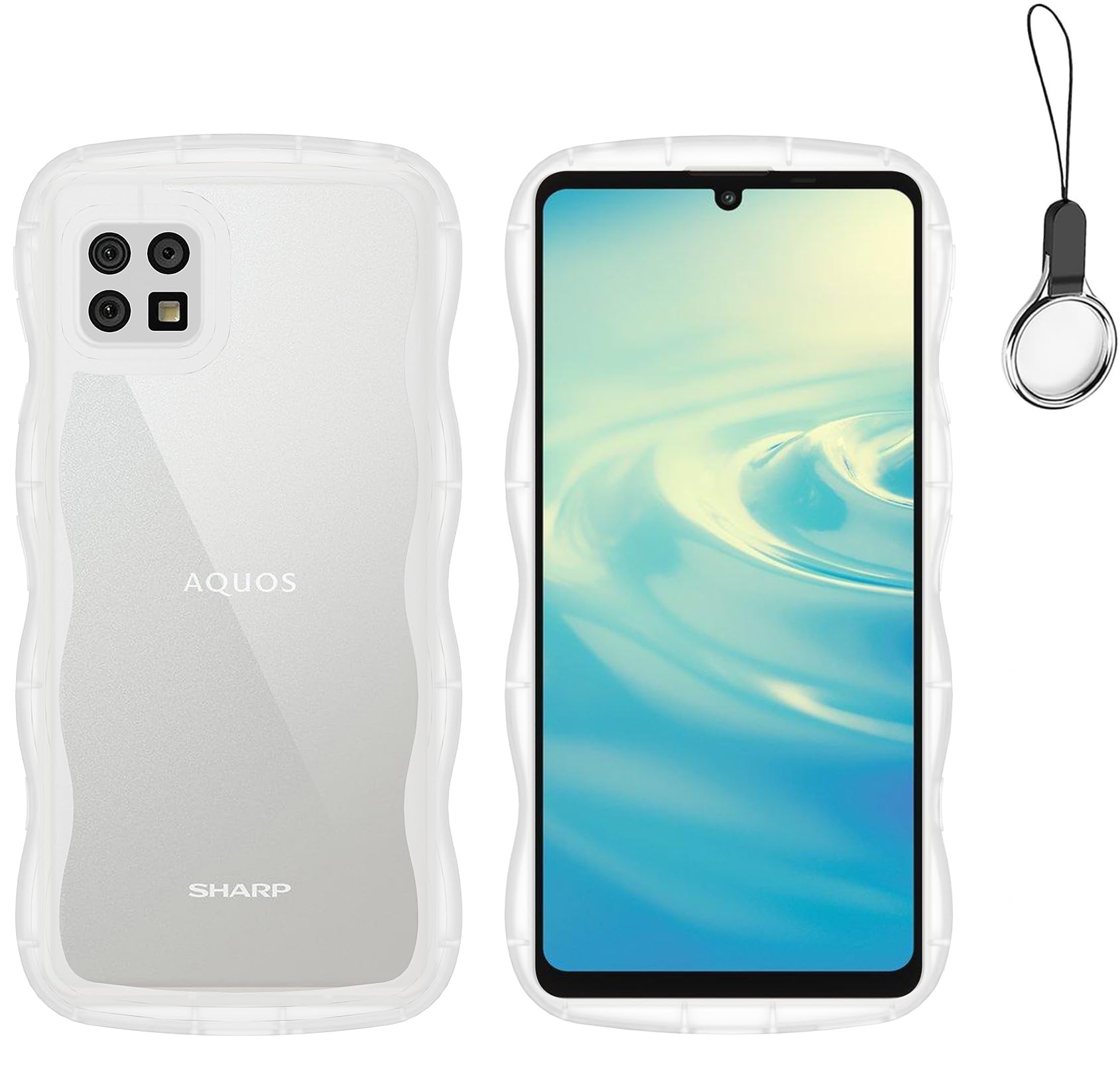 Amazon.co.jp: HILEGENER for AQUOS Sense4 かわいい ケース うねうね