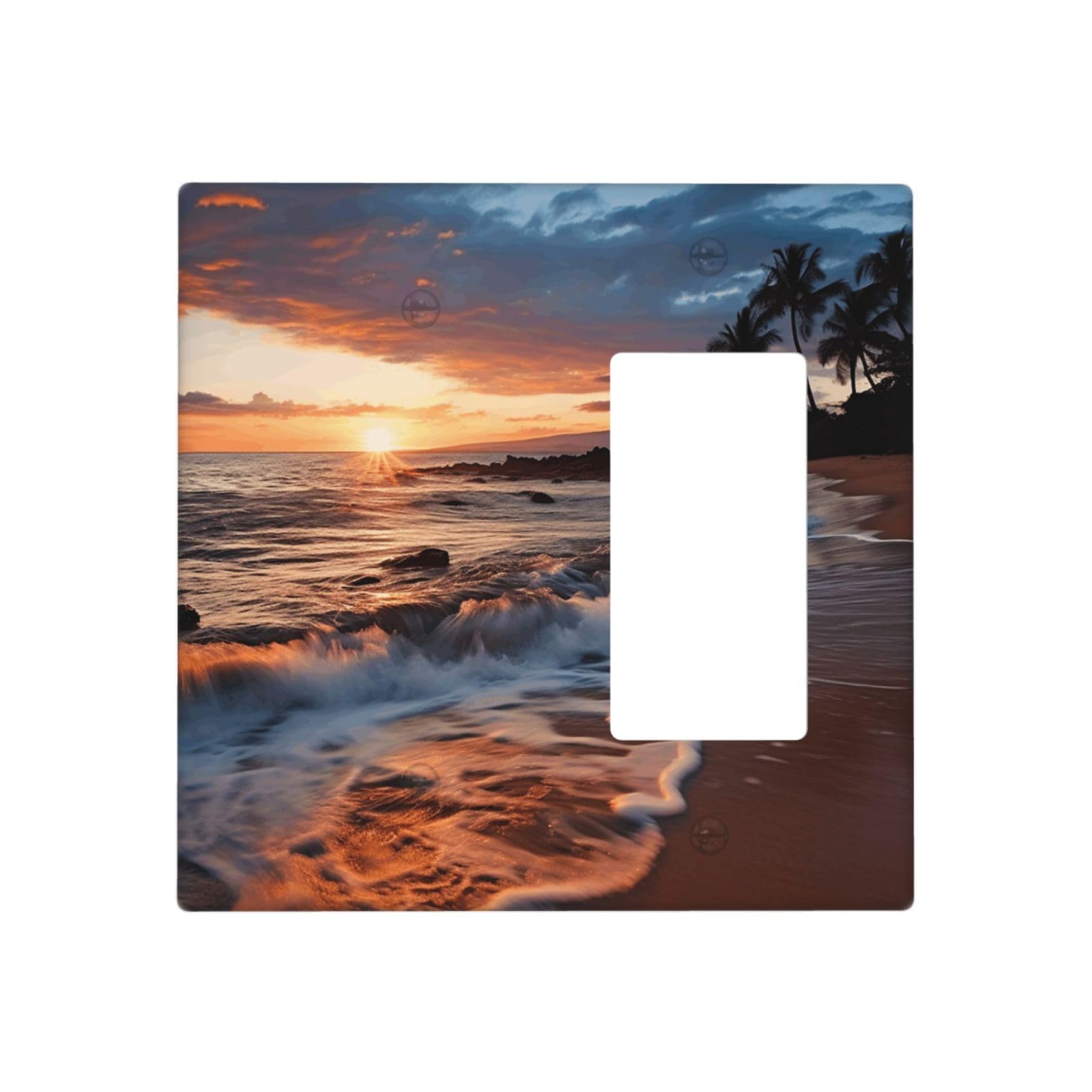 Decorator Wall Plate 2 Gang Light Switch Covers Beach Maui Hawaii Sunset Sea Waves Clouds Wallplate Double Toggle Switch Plate Standard Size Electrical Outlet Covers Decorative Wall Switch Plate Cover
