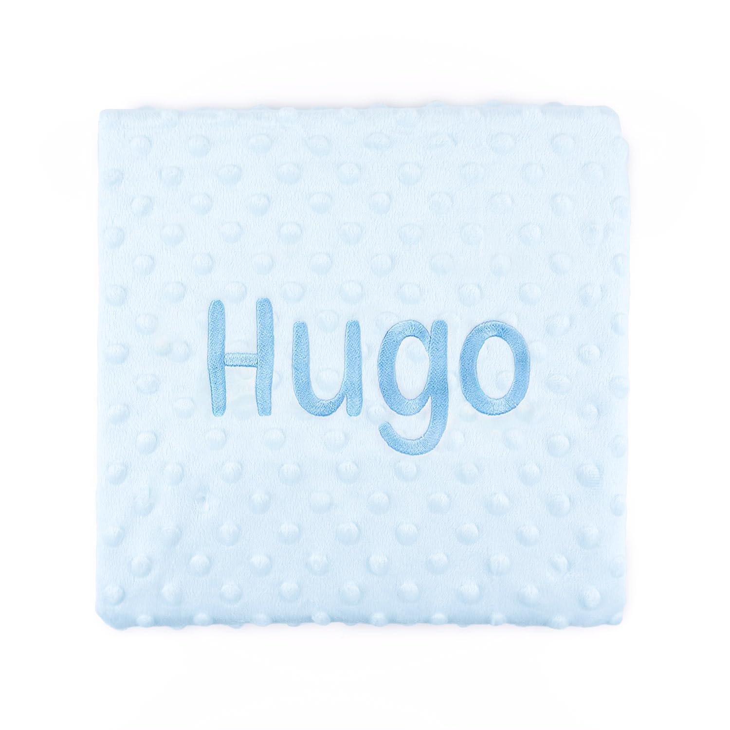 Canastilla Bebe Personalizada Azul | Cesta Bebe Recien Nacido con Manta, Doudou, Chupete, Pañales y Accesorios | Set Regalo Nacimiento Completo, Nombre Bordado, Poliéster