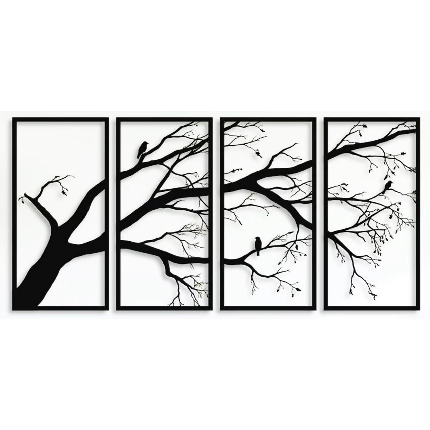 Supzldas Decoración de pared de árbol de metal, decoración de pared natural, decoración de ramas de árbol, arte de pared geométrico, obra de arte 3D para decoración de pared interior, colgante