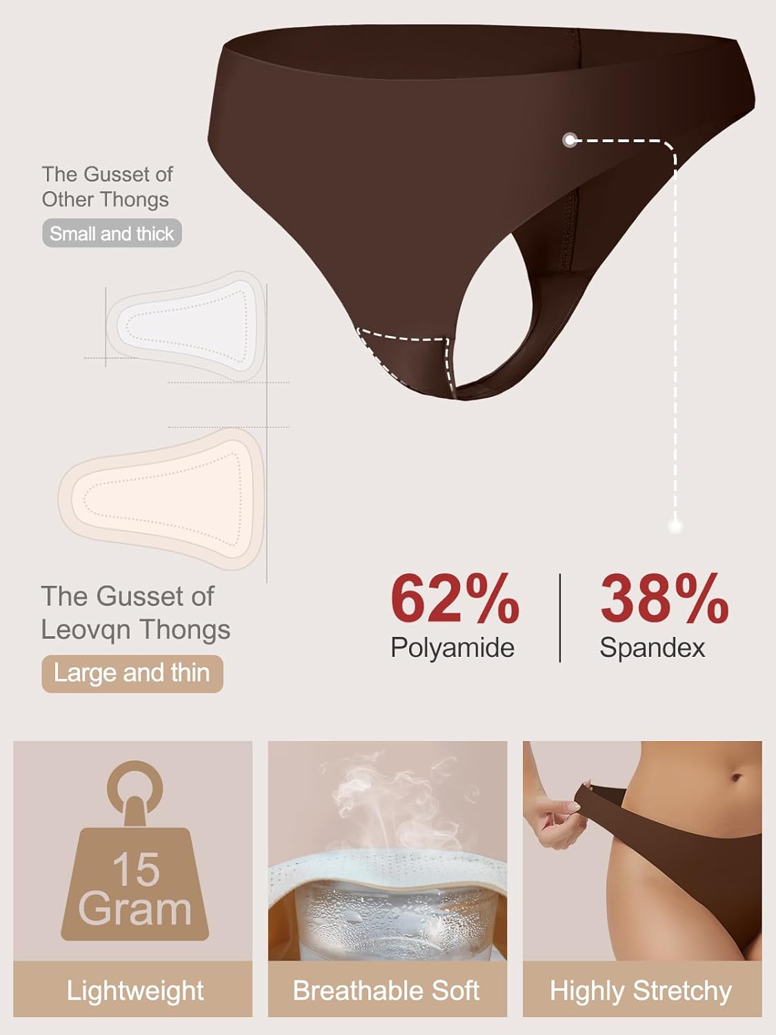 Camel Toe Workout Thong for Women Seamless No Show Camel Toe Concealer Underwear Invisible Cameltoe Proof Gym Thongs - Image 4