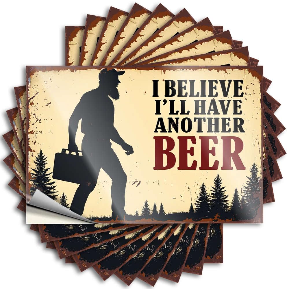 Tattoo Water Scratch Resistant Decals, Rock Matte Print for Phone Case Student | Restroom Decor Uv Proof Pack I Believe I'll Have Another Beer(8X12CM)
