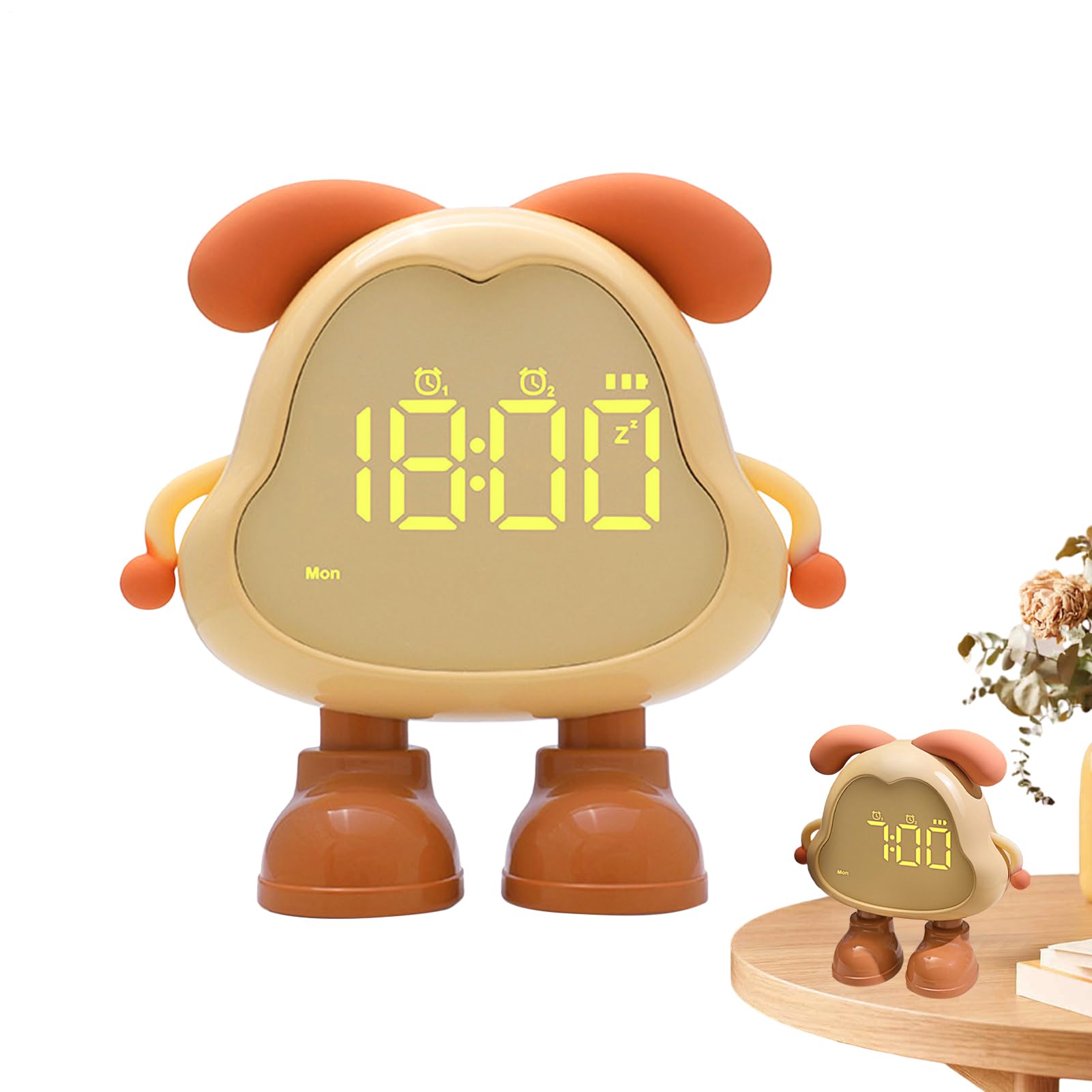 Entrenador de sueño para niños con reloj digital de escritorio y luz nocturna de compañía